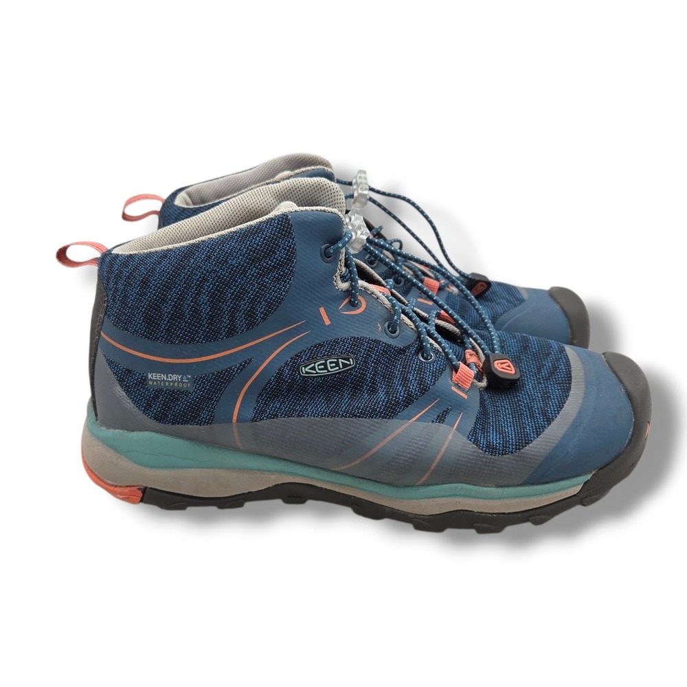 Keen Terradora Mid Waterproof Hiking Boots Big Kids Youth 5 Waterproof Aqua Sea